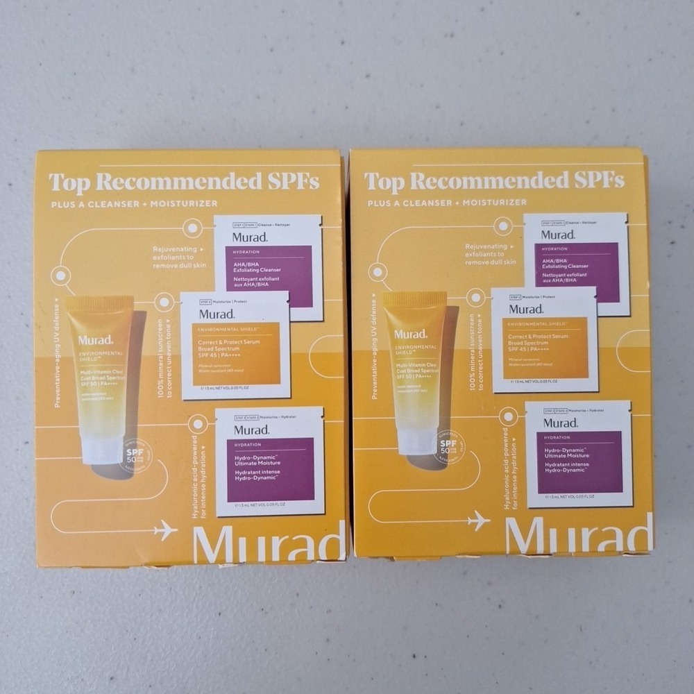 Murad SPF Travel Set Derm on‎ the Go w/ Cleaners + Moisturizer 2-Pack